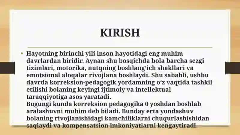 HAYOTNING BIRINCHI YILIDAGI BOLALAR BILAN KORREKSION-PEDAGOGIK ISHLARNI OLIB BORISH UCHUN PEDAGOGIK SHAROITLAR 3