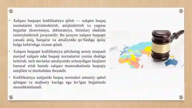 Xalqaro huquqni kodifikatsiya qilish 3