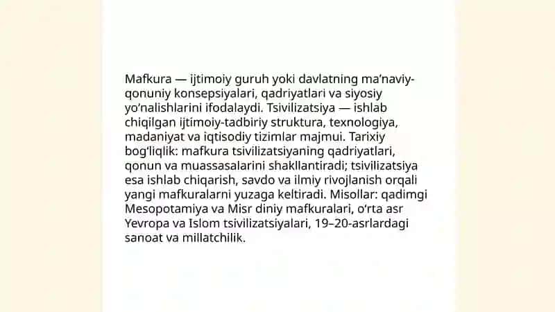 Mafkura va svilizatsiya ular oʻrtasidagi tarixiy aloqadorlik 3
