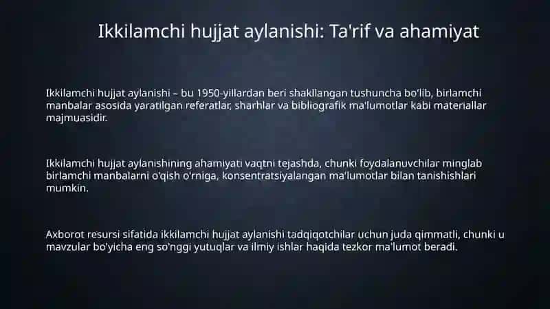 Axborot resursi sifatida ikkilamchi hujjat oqimi 3