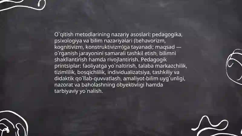 O`qitish metodlari nazariy asoslari, tasnifi, mazmun va mohiyati 3
