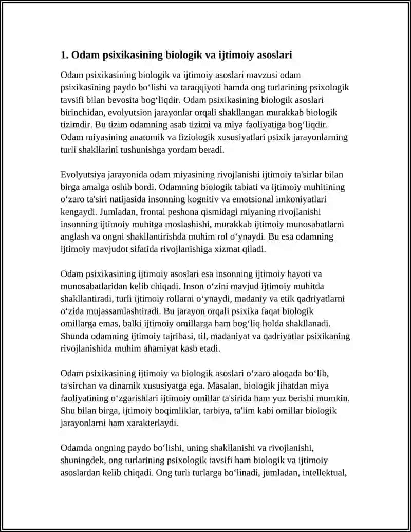 ODAM PSIXIKASINING PAYDO BO‘LISHI VA TARAQQIYOTI. ONG TURLARINING PSIXOLOGIK TAVSIFI 3