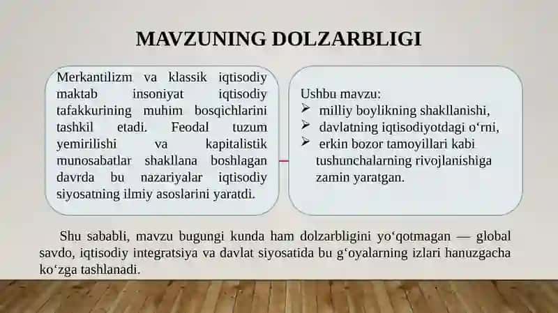 Merkantilizm iqtisodiy ta’limoti. Klassik maktabning vujudga kelishi 3