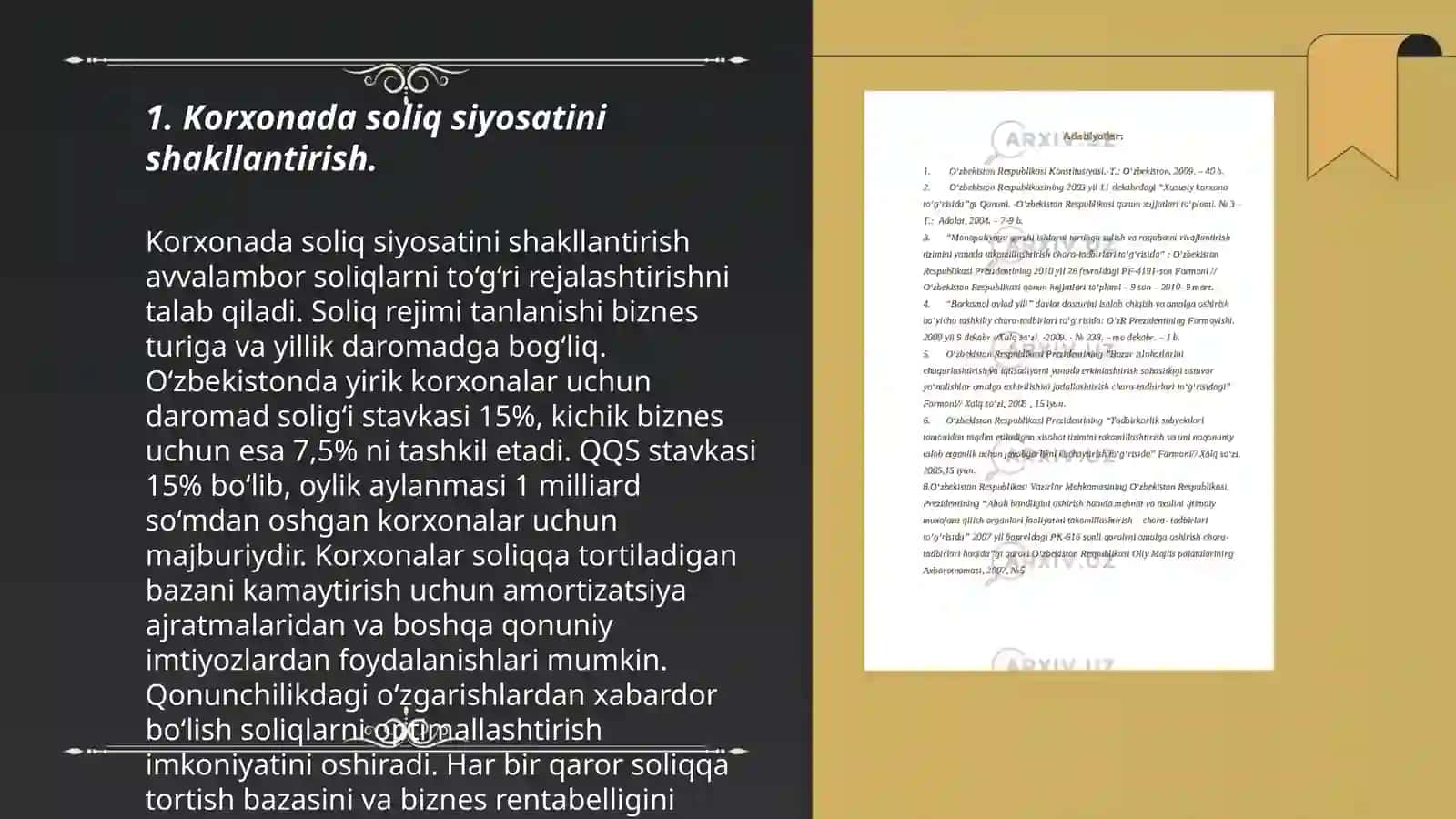 Korxonalarda soliq menejmentini tashkil qilish 3