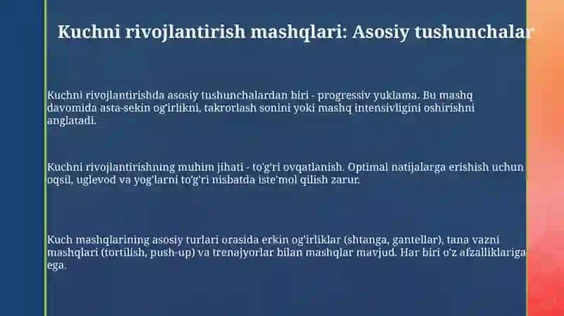 Kuch sifatini rivojlantiruvchi mashqlar 3