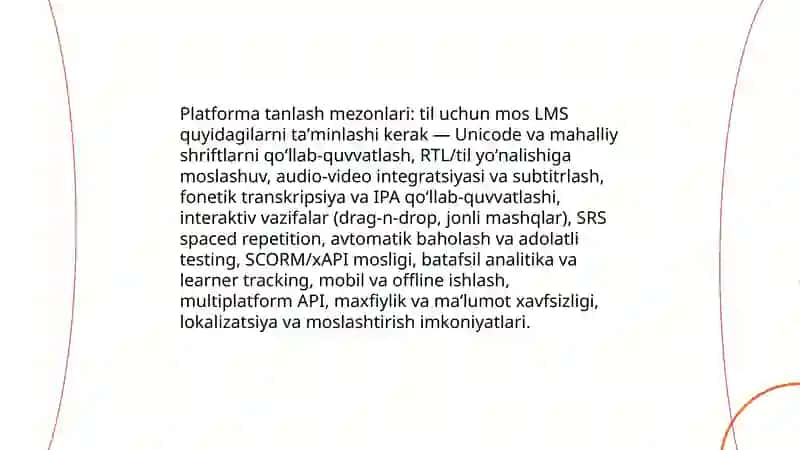 Oʻrganilayotgan til boʻyicha internet tarmogʻida onlayn oʻquv kurslari yaratish platformalari 3