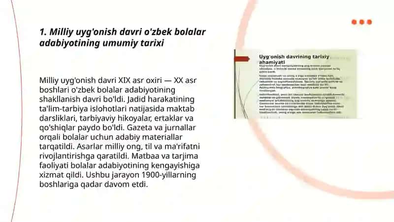 Milliy uyg'onish davri o'zbek bolalar adabiyoti 3