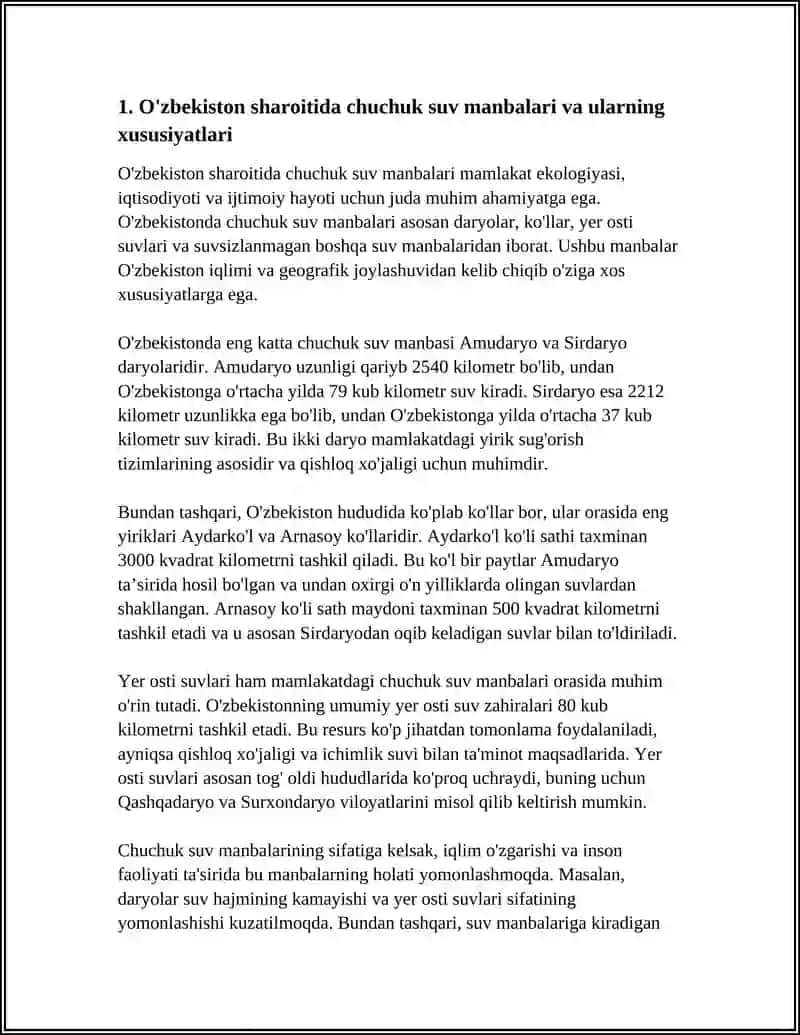 O'ZBEKISTON SHAROITDA SUVLAR CHUCHUK SUV OLISH TEXNALOVGIYASI 3