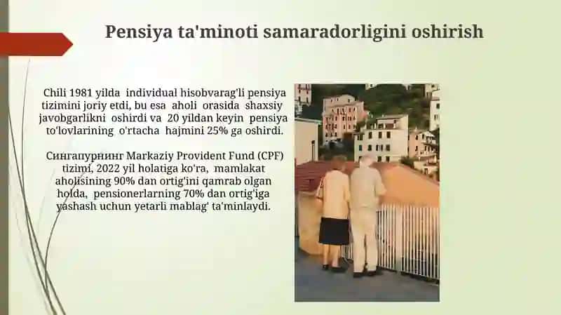 Pensiya tizimini rivojlantirishda xorij tajribasi 3