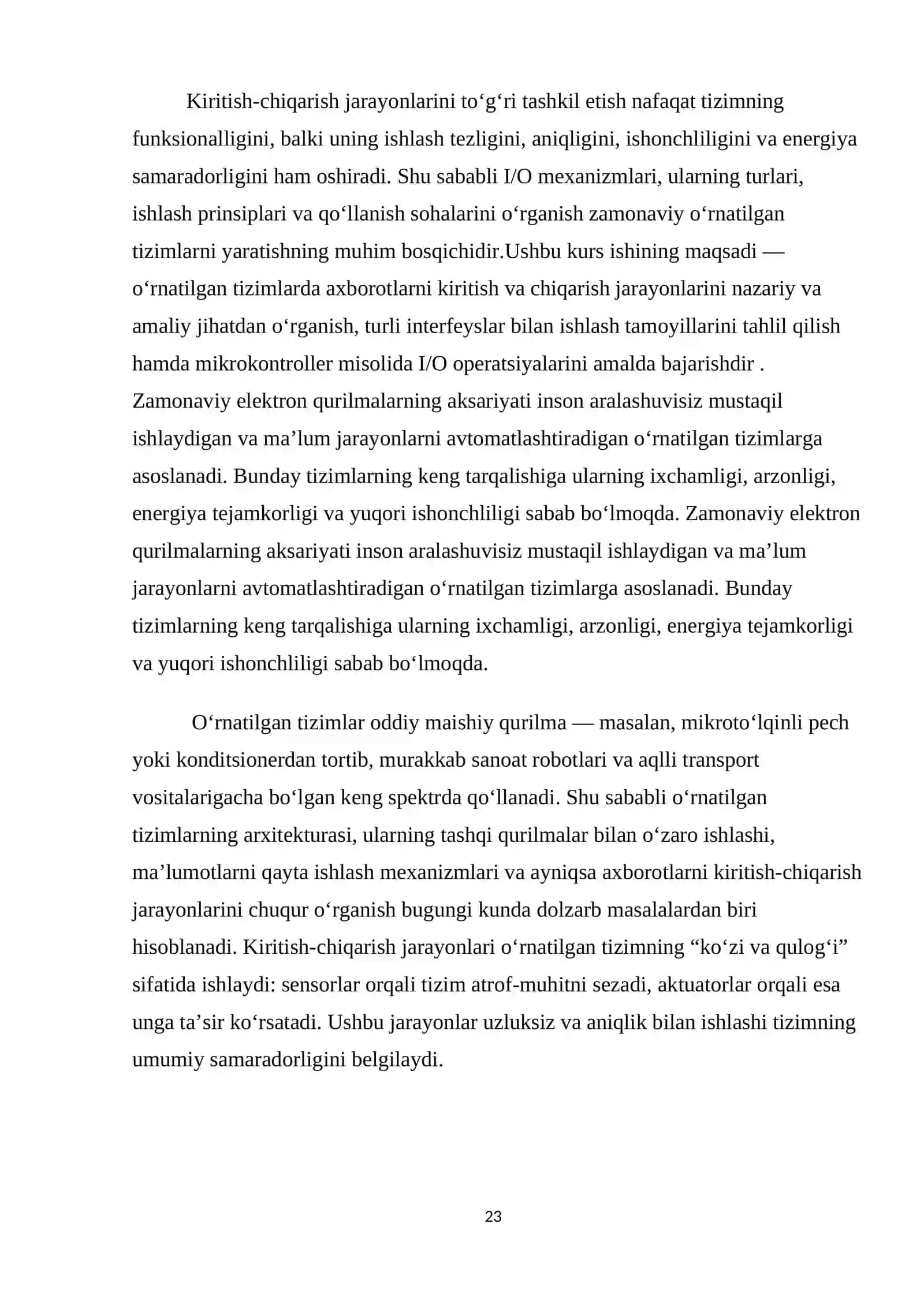 O’RNATILGAN TIZIMLARDA AXBOROTLARNI KIRITISH-CHIQARISH USULLAR 3