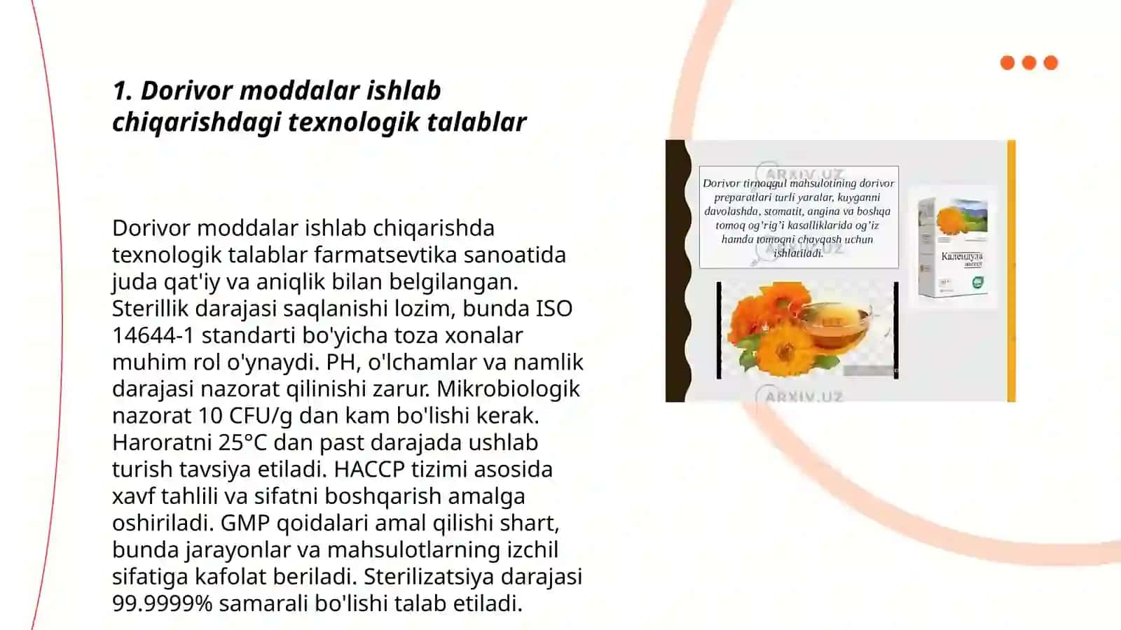Dorivor moddalar ishlab chiqarishdagi zamonaviy talablar va muammolar 3