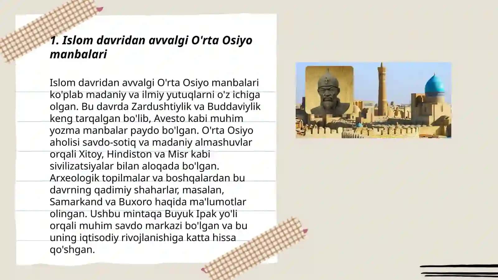 O'rta Osiyoning o'rta asrlar tarixiga oid manbalar va tadqiqotlar 3