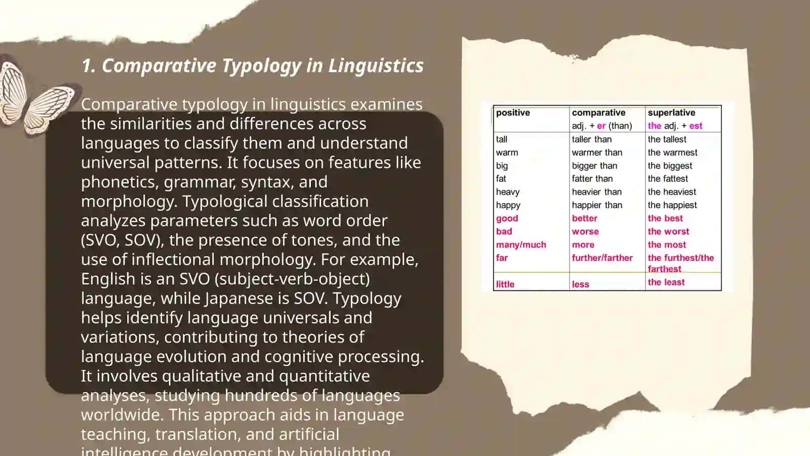Comparative typology and its uniqueness 3