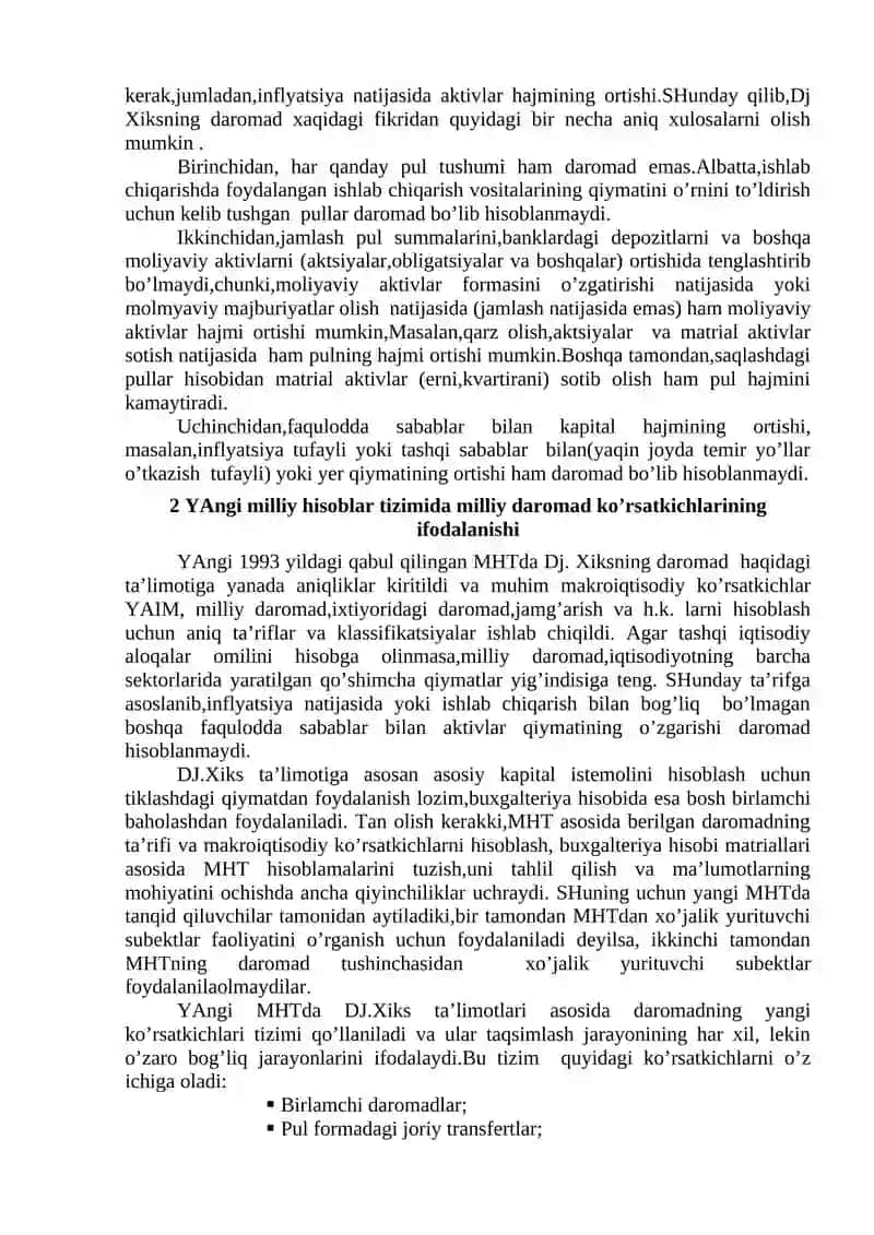 Milliy daromad va milliy hisoblar tizimidagi boshqa daromad ko’rsatkichlari 3
