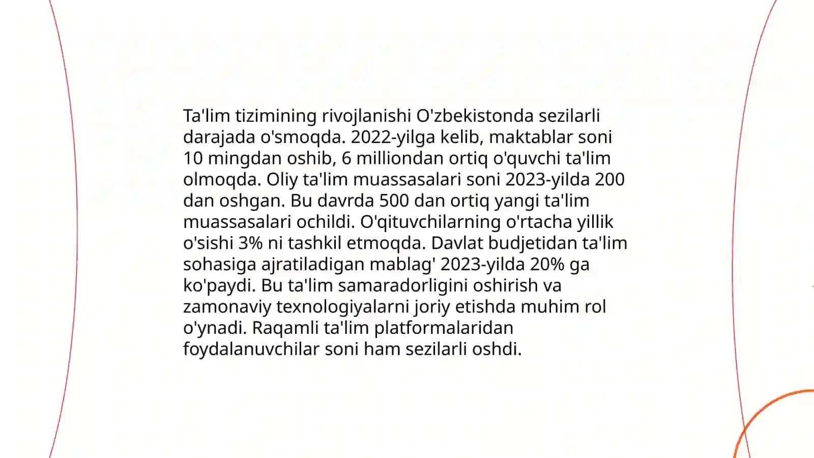 Ta'lim tizimining rivojlanishi 3