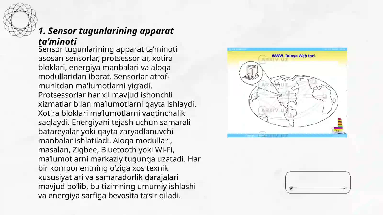 Sensor tugunlarining apparat va dasturiy ta’minoti 3