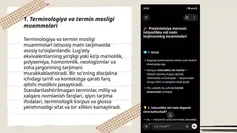 Ixtisoslikka oid matn tarjimasining muammolari 3