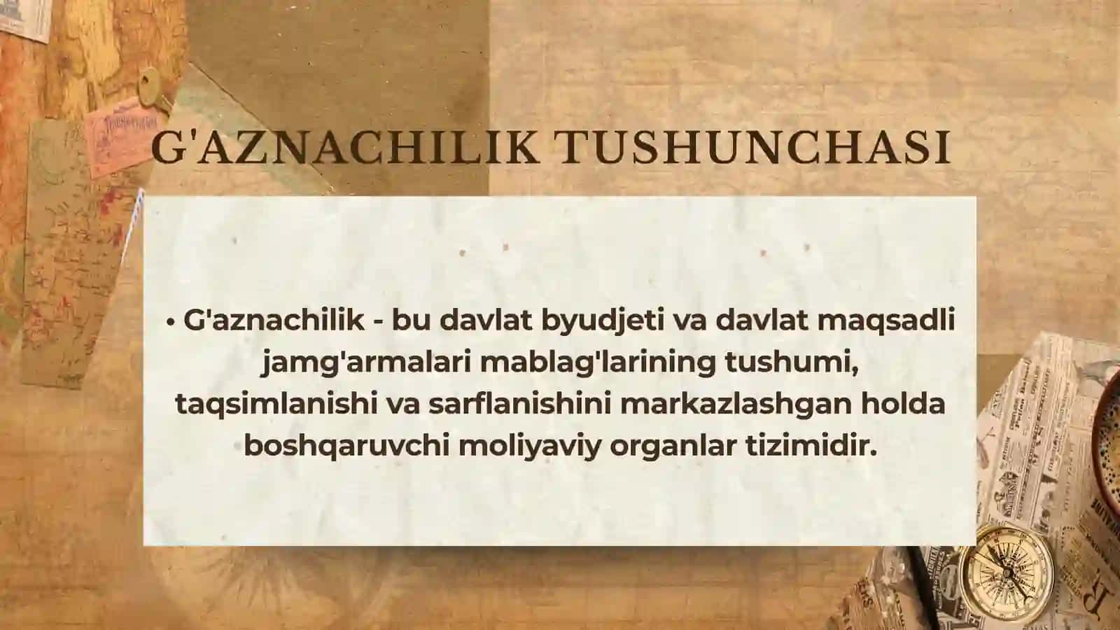 G'aznachilik organlarining tuzilishi va boshqaruv tizimi 3