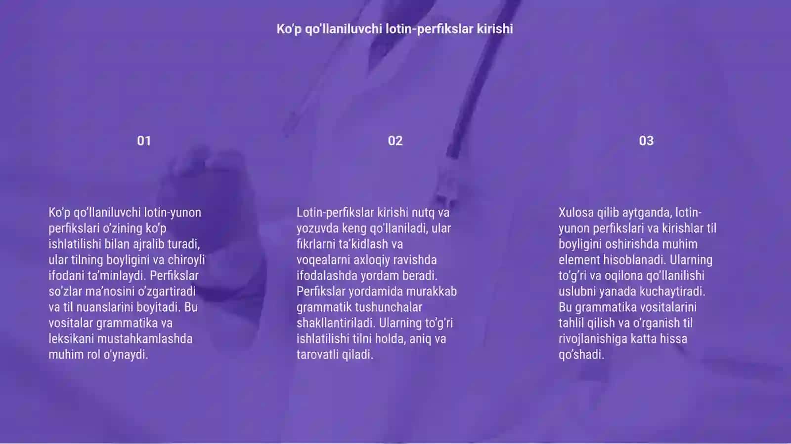 Ko’p qo’llaniluvchi lotin-yunon perfikslari 3