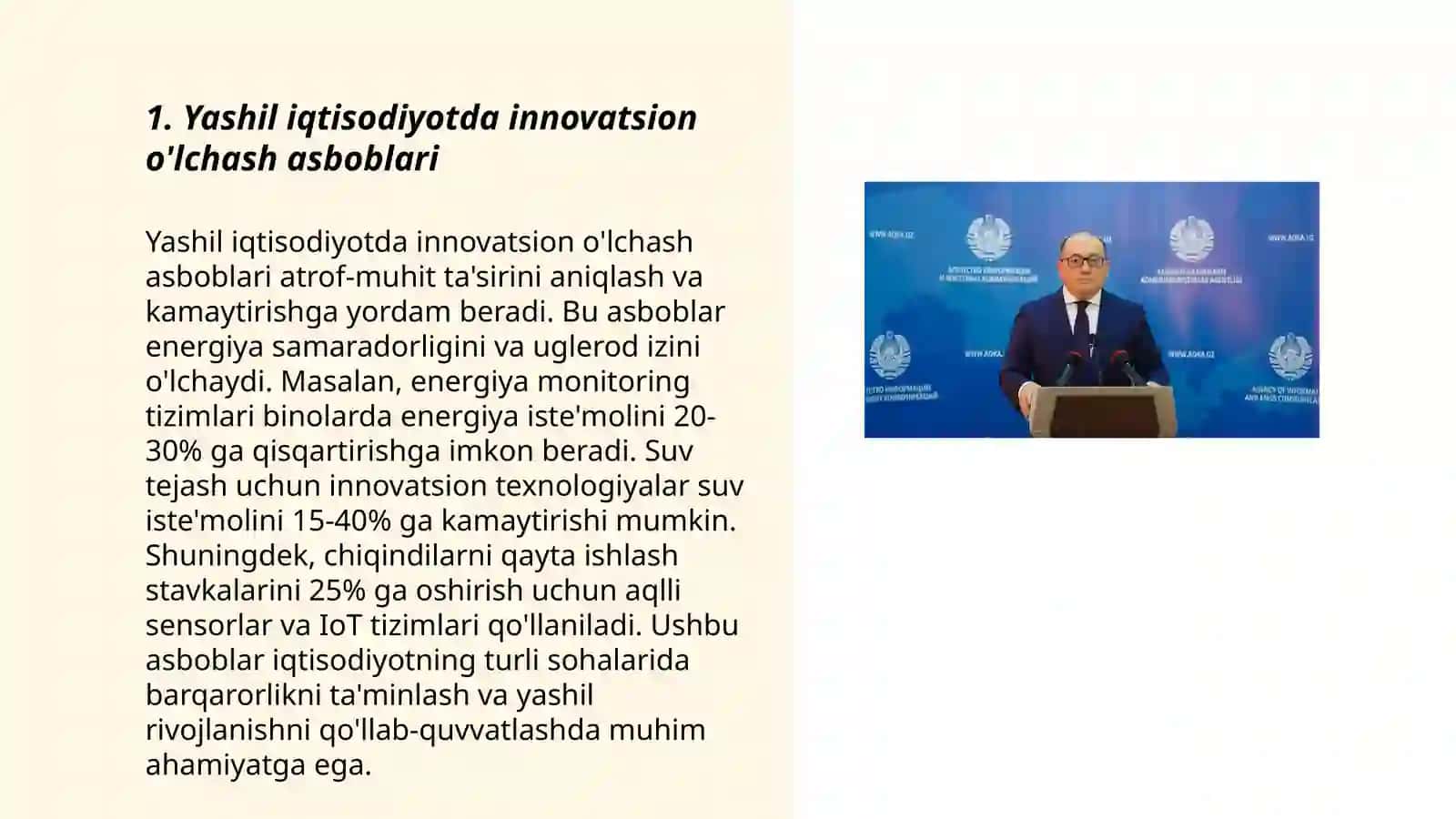 Yashil iqtisodiyotda innovatsion o'lchash asboblari 3