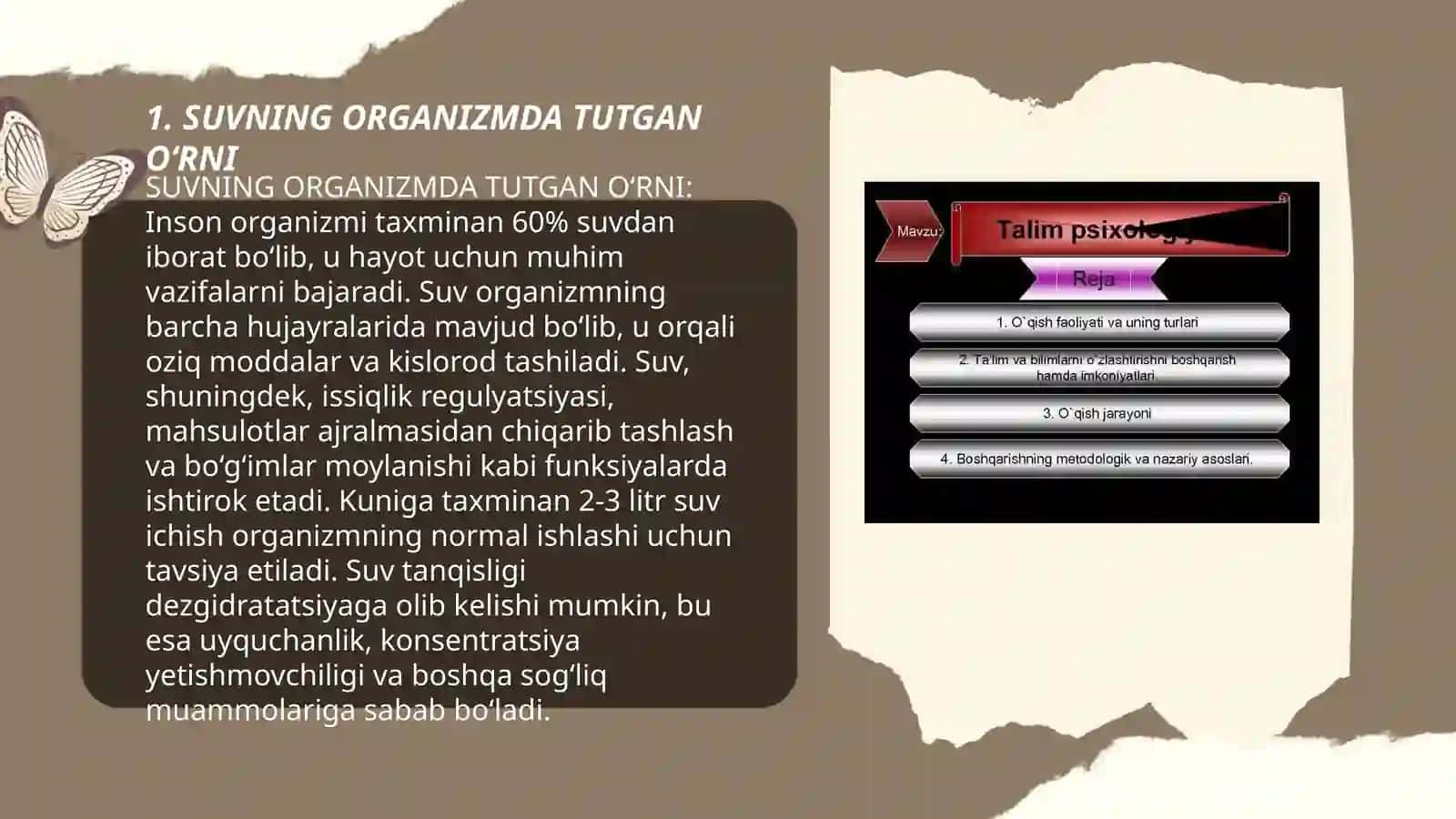 Suv, tuzlar va parchalanish mahsulotlarining so‘rilish yo’li 3