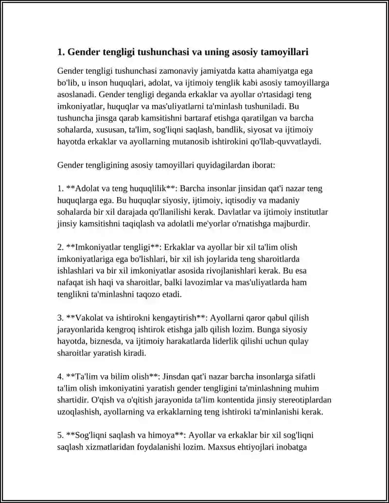 GENDER TENGLIGI, UNING MAZMUN VA MOHIYATI 3
