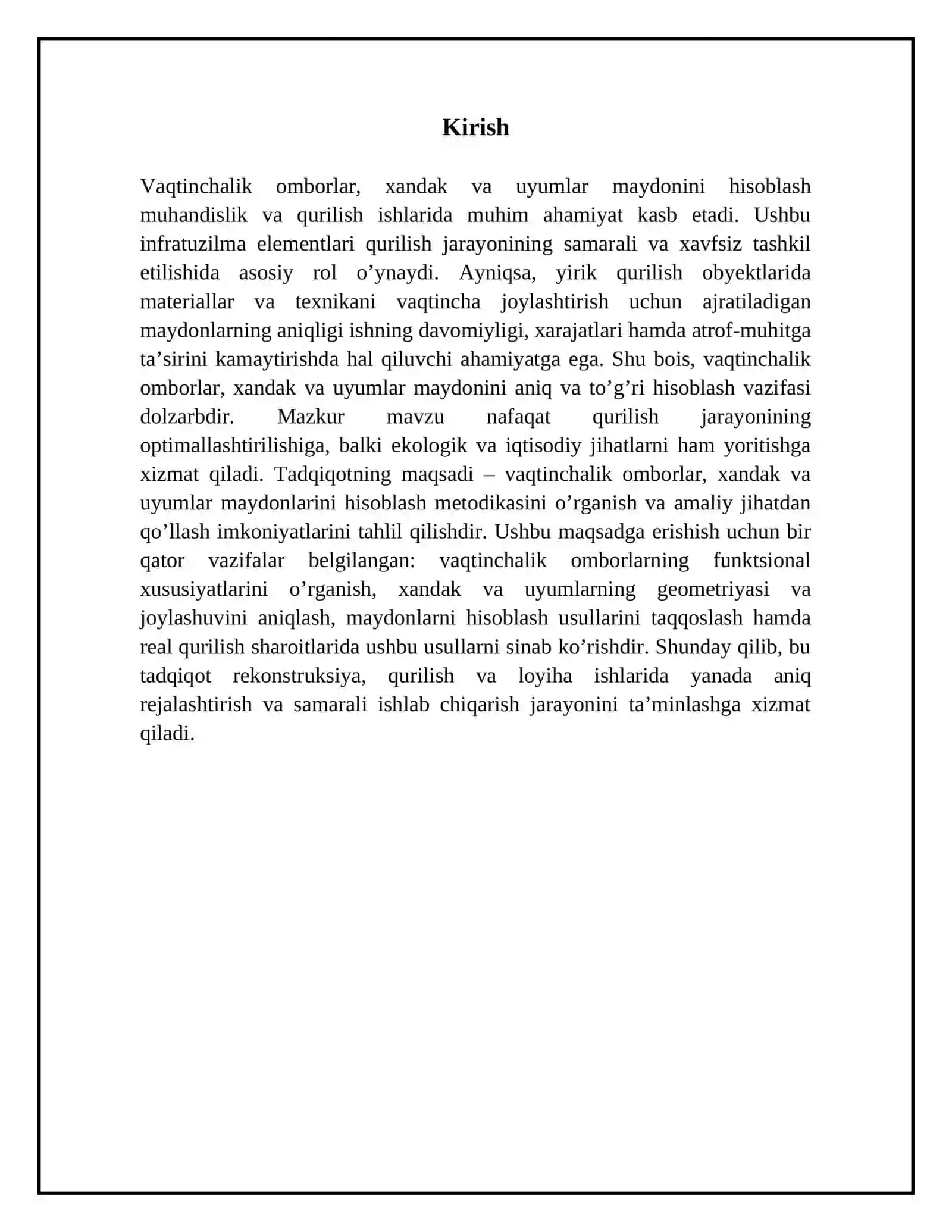 Vaqtinchalik omborlar, xandak va uyumlar maydonini hisoblash 3