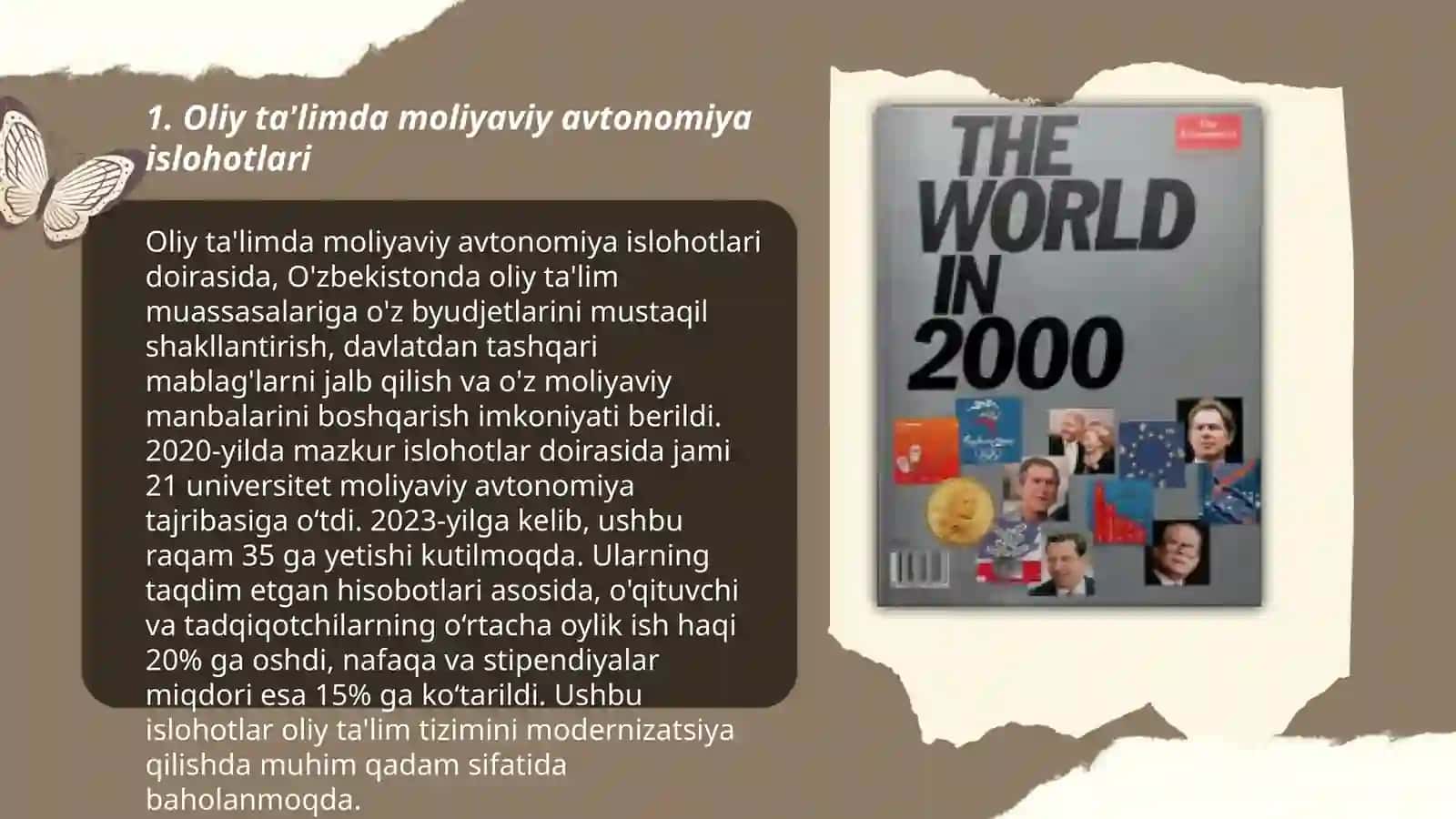 O'zbekistoning eng yangi tarix fanidan tayyorlagan slayd 3