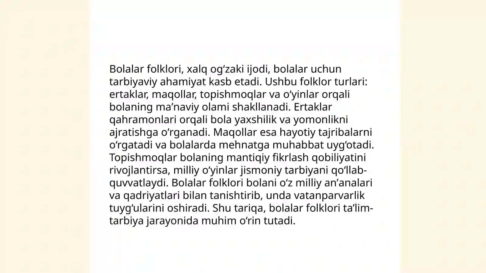Bolalar folkloridan turli faoliyatlarda foydalanish yo'riqnoma 3
