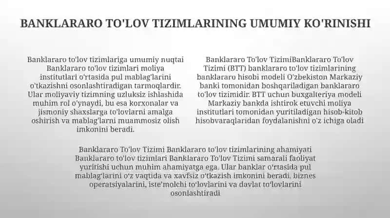 Banklararo To'Lov Tizimi Faoliyat Yuritishning Buxgalteriya Modeli 3