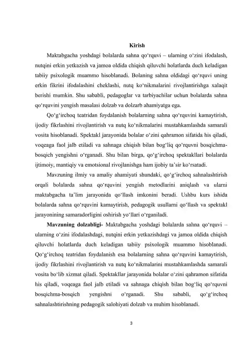 Qoʻgʻirchoq sahnalashtirish orqali bolalarda sahna qoʻrquvini yengish 3