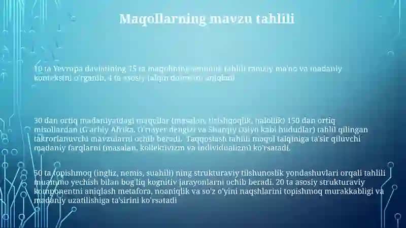Xalq maqollari va topishmoqlarini tahlil qilish 3