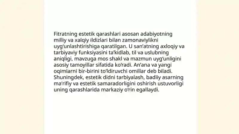 Fitratning adabiyot qoidalari asaridagi estetik qarashlar 3