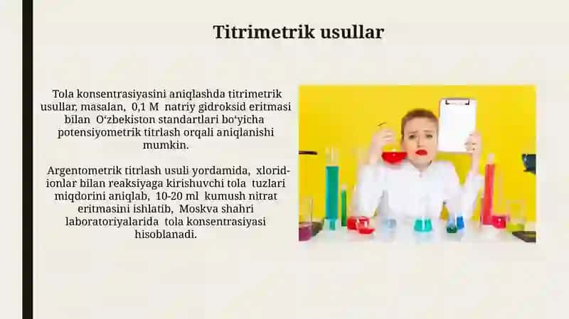 Tola olish eritmalari konsentratsiyalarini aniqlash usullari 3