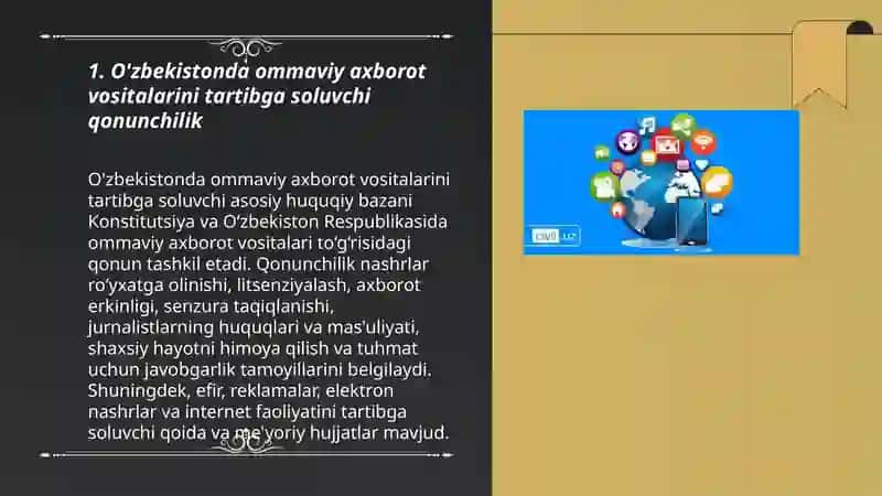 O'zbekiston Respublikasida ommaviy axborot vositalarining faliyati 3