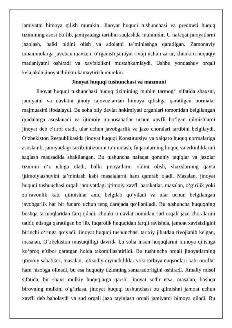 Jinoyat huquqi tushunchasi va predmeti 3