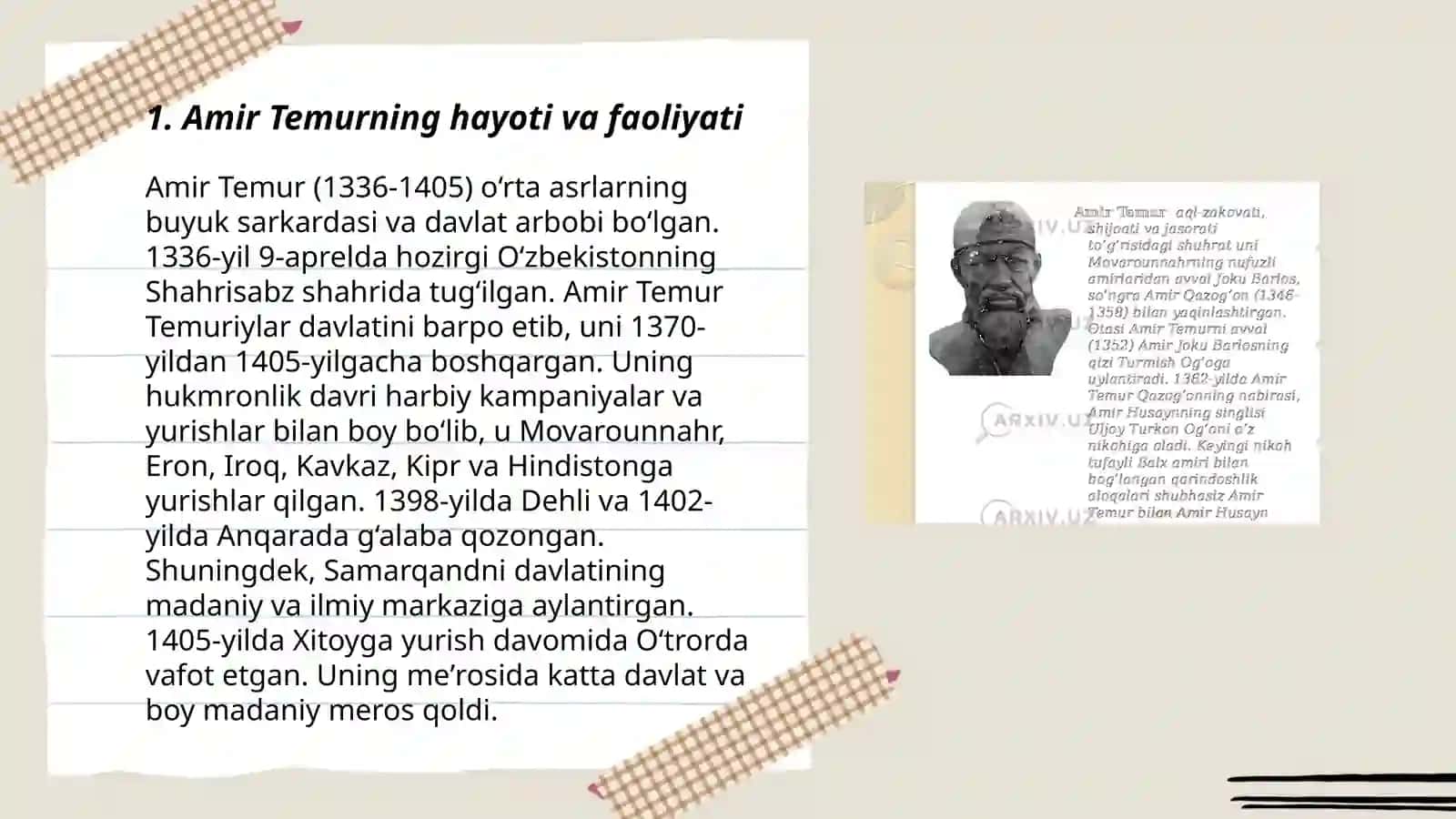 Amir Temur Movarounnahr hukmdori 3