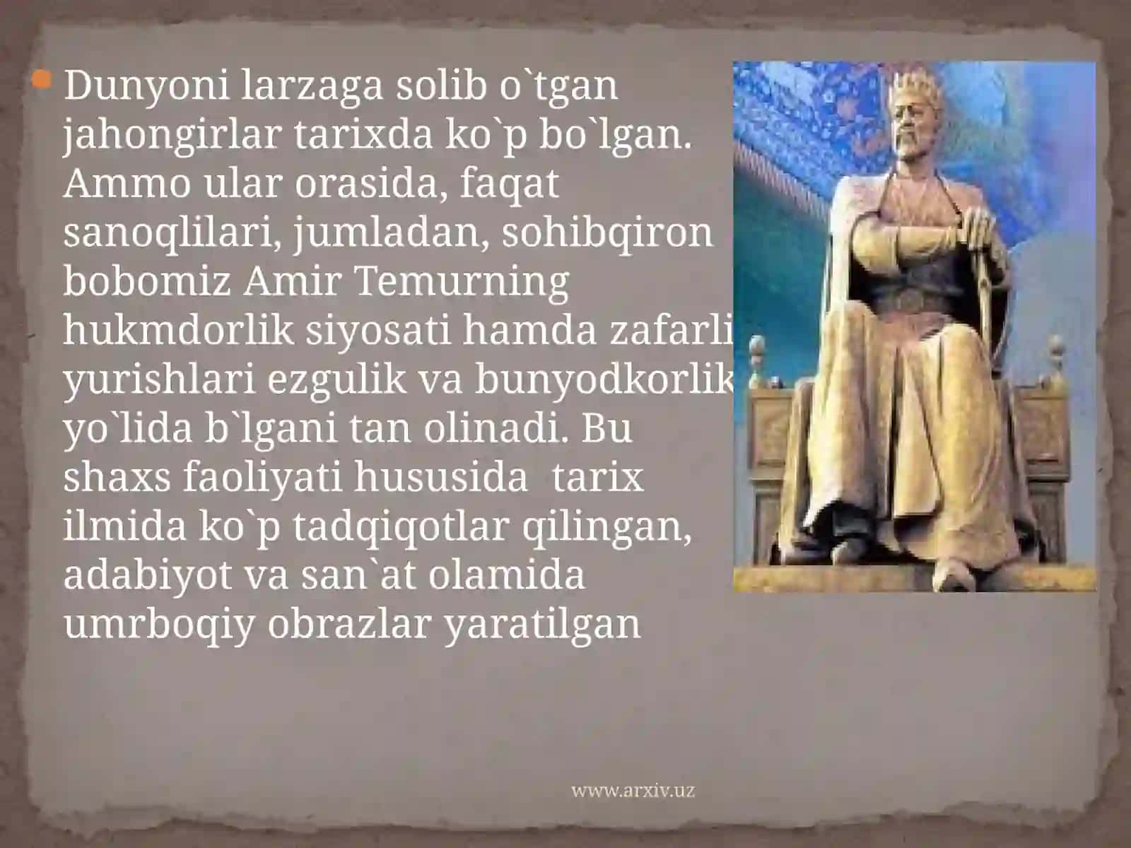"AmirTemur"G`arbnilarzagasolgansiymo 3