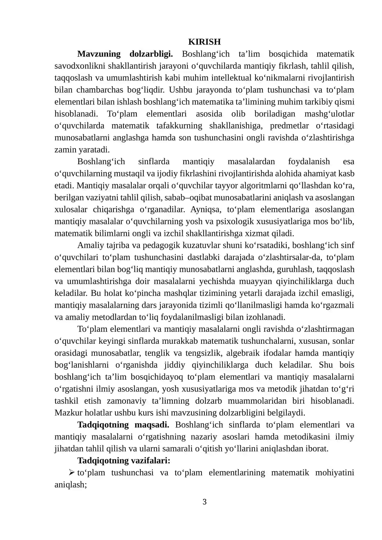 Boshlang'ich Sinflarda To'plam Elementlari, Mantiqiy Masalalar 3