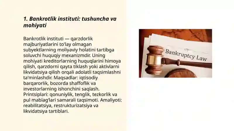 Bankrotlik instituti va uning rivojlanish istiqbollari 3