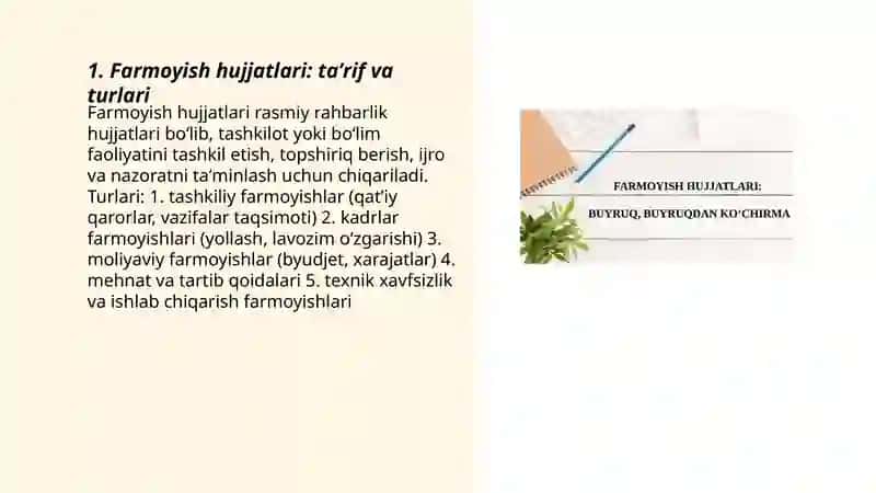Farmoyish hujjatlari 3