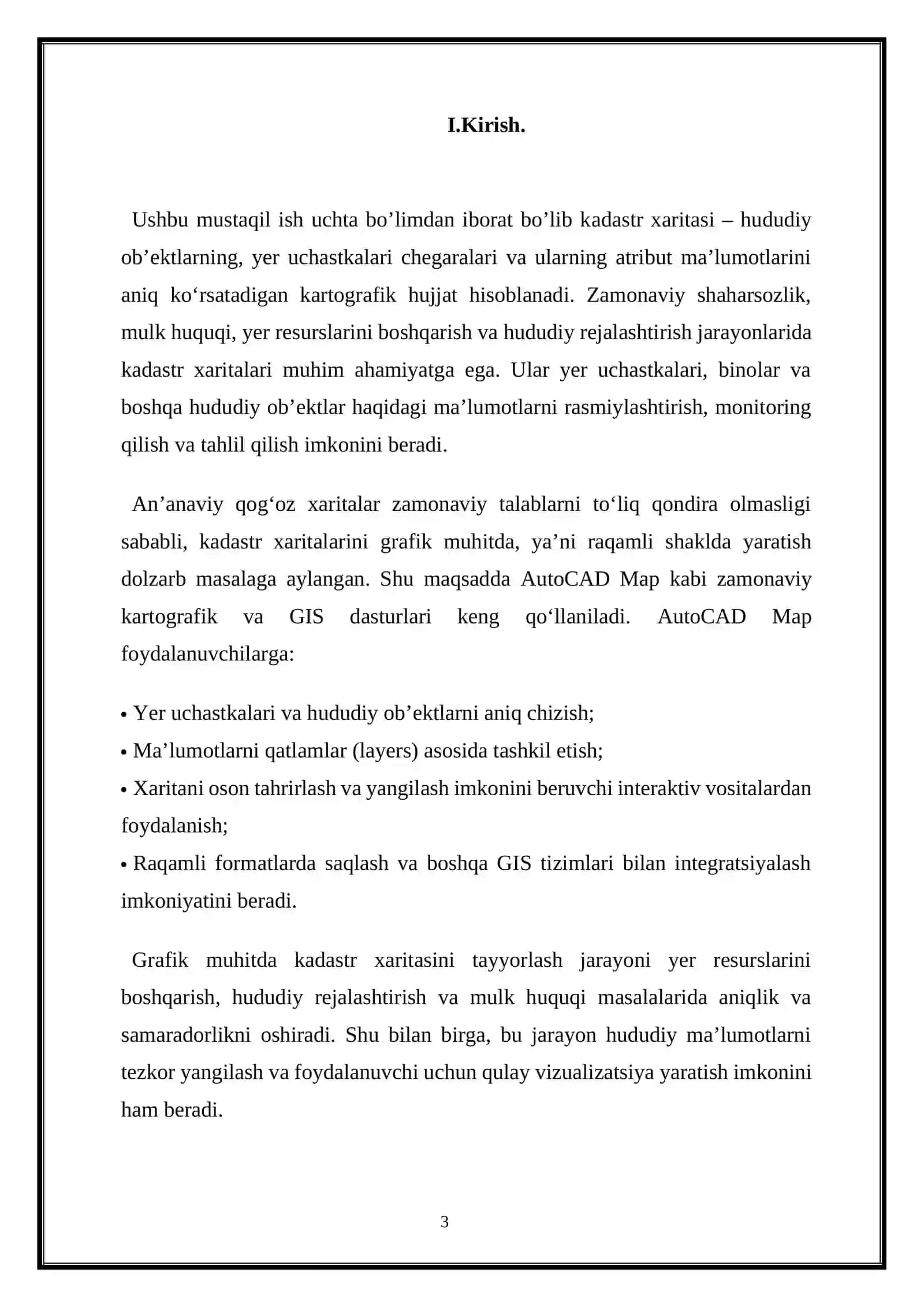 Kadastr xaritasini grafik muhitda (AutoCAD Map) tayyorlash 3