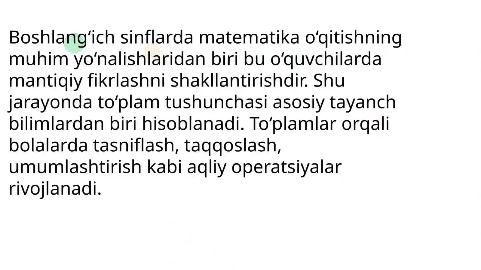Boshlang'ich sinflarda to'plam va kombinatorika elementlari, mantiqiy masalalar 3