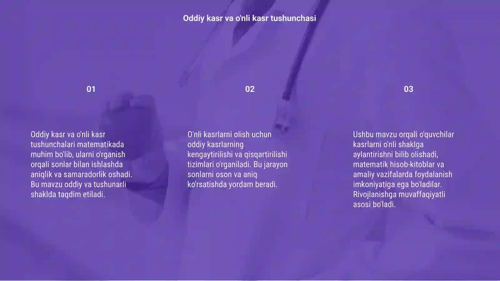 Oddiy kasrni o'nli kasrga aylantirish 3