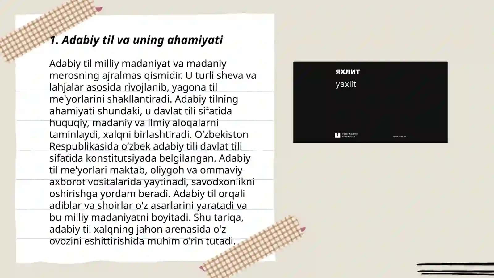 Adabiy til me’yorlari.Yangi alifbo va imlo me’yorlari 3
