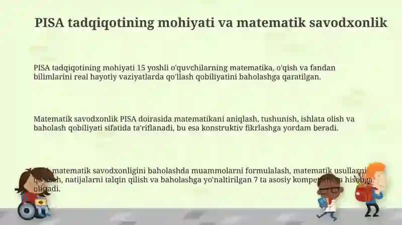 PISA tadqiqotlarida o'quvchilarning matematik bilimlarini baholash 3