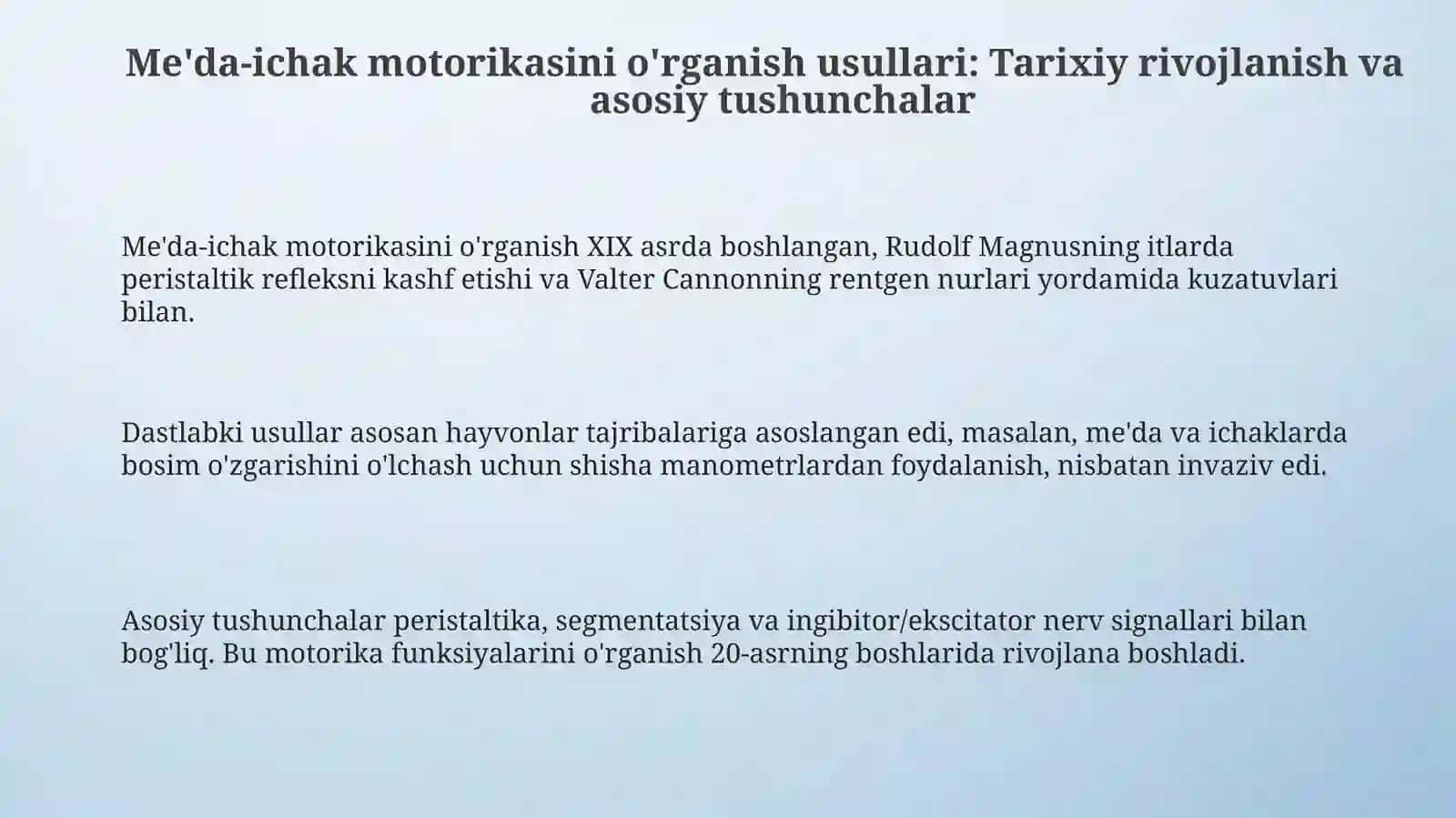 Me'da-ichak motorikasini o'rganish 3