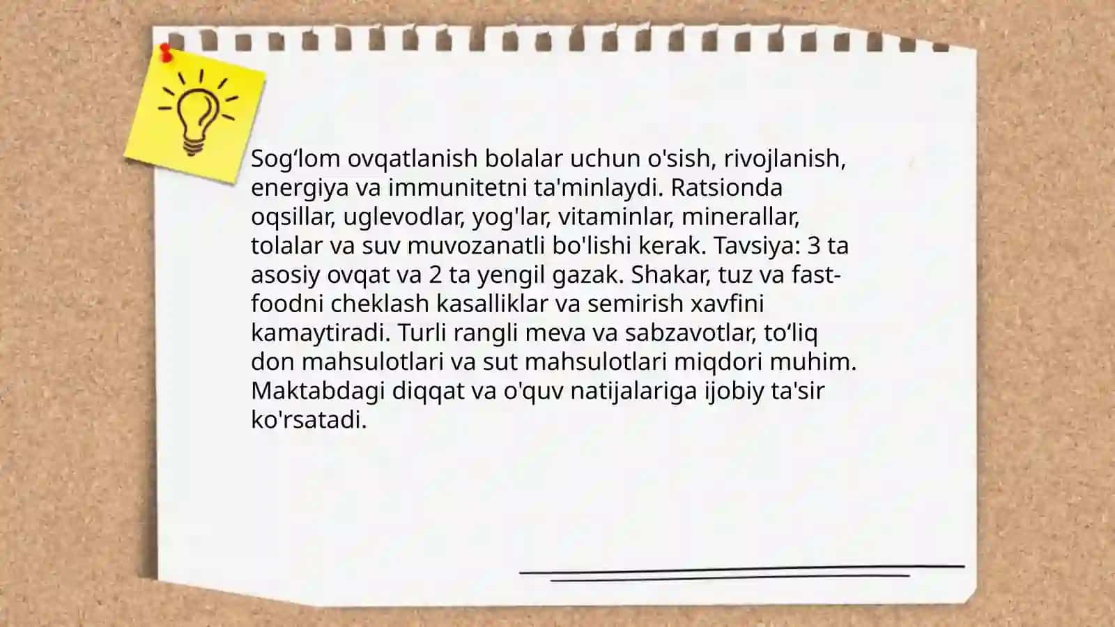6-sinflar Tarbiya fanidan Salomatlik ulkan boylik mavzusida 3