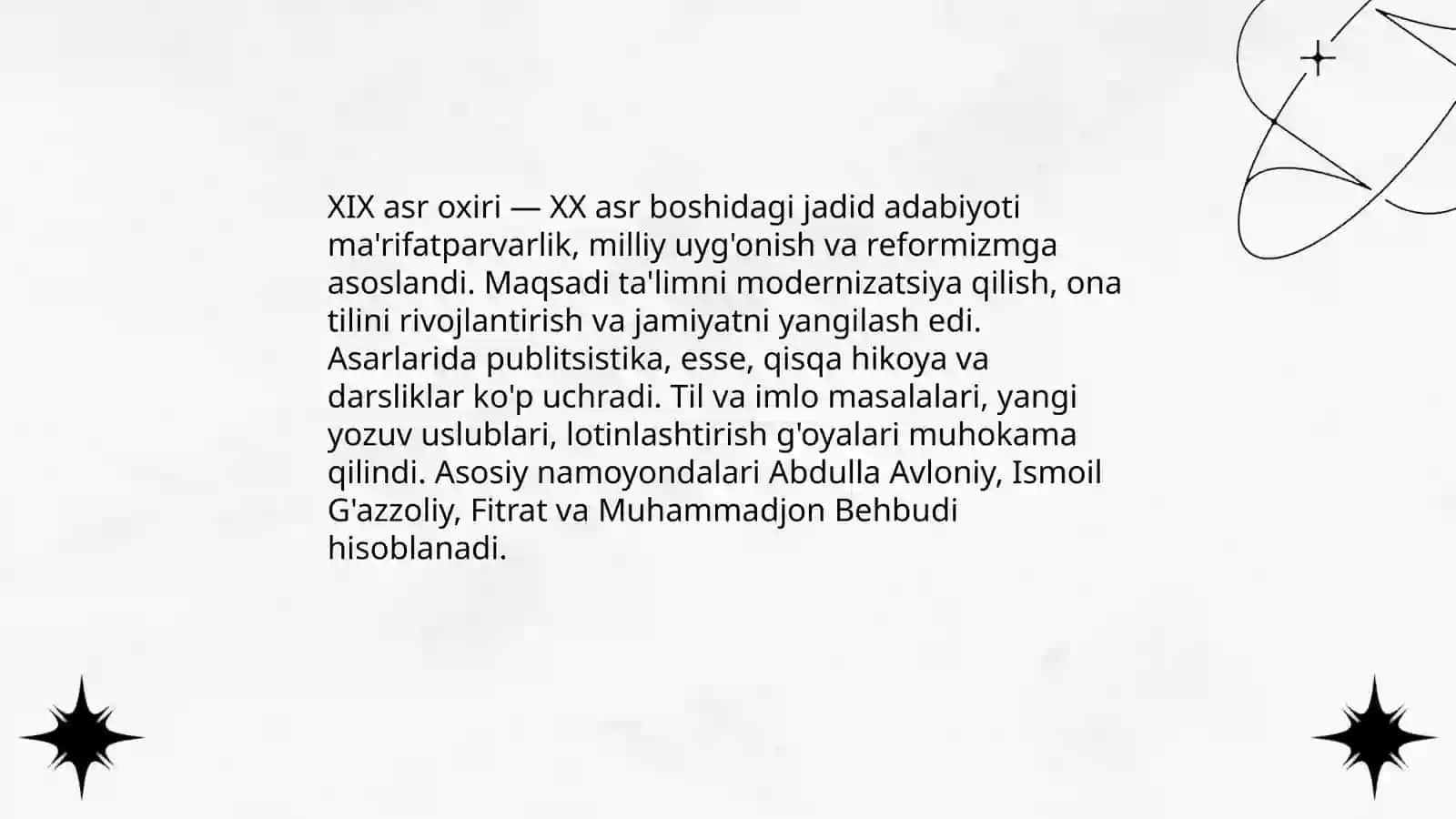 XIX asr oxiri XX asr boshlari adabiyoti 3