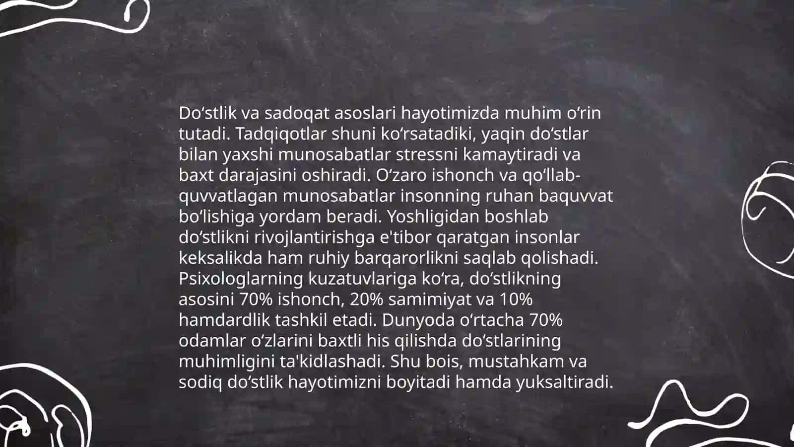 Doʻstlik va sadoqat asoslari 3